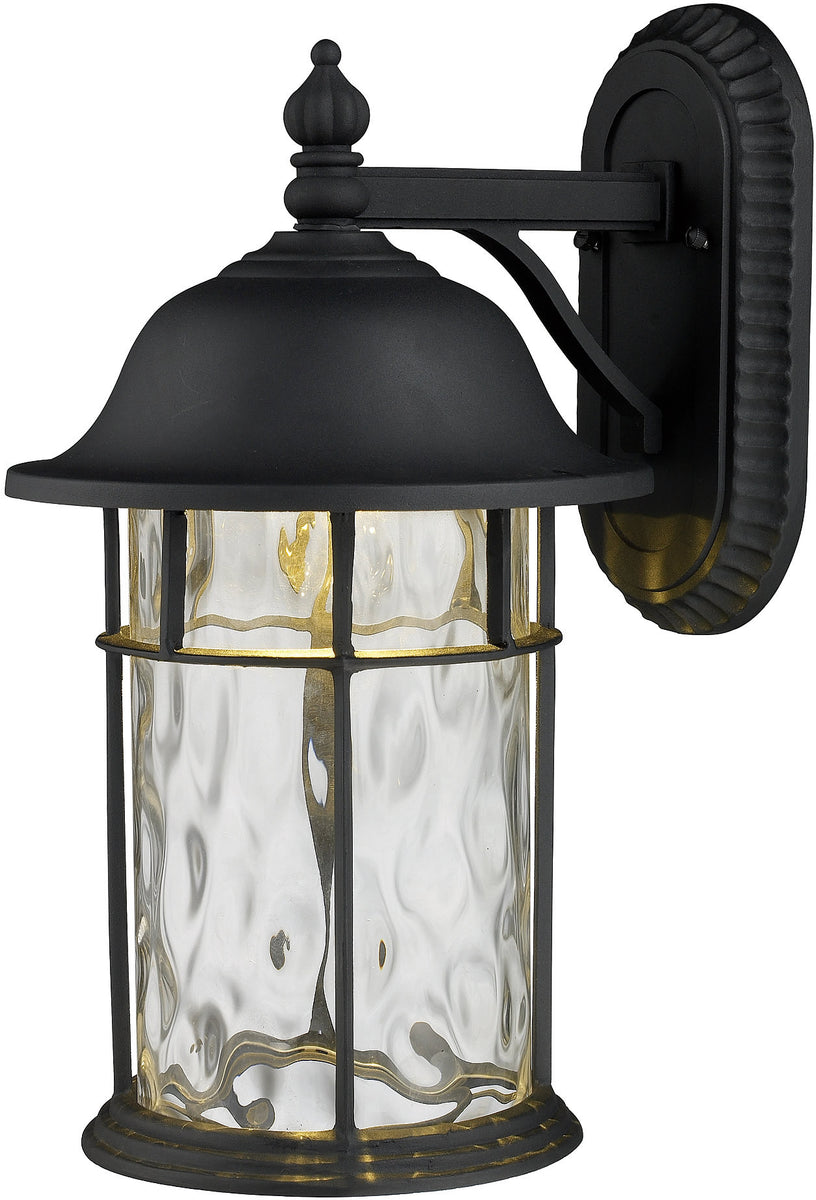 14"H Lapuente 1-Light LED Outdoor Wall Sconce Matte Black with Transparent Glass