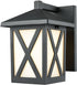 Elk Lighting Lawton 1-Light Outdoor Wall Sconce Matte Black/White Glass 452151
