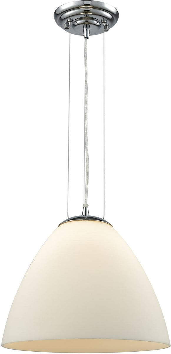 Elk Lighting Merida 1-Light Pendant Polished Chrome/White Linen Glass 565211