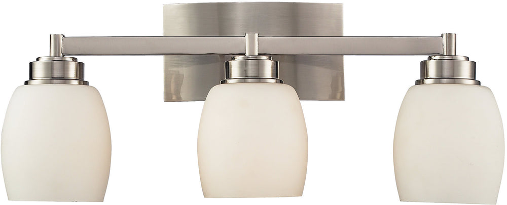 Elk Lighting Northport 3-Light Bath Vanity Satin Nickel with White Glass 171023