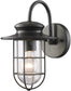 Elk Lighting Portside 1-Light 12'' Outdoor Wall Sconce Matte Black with Transparent Glass 422841