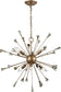 Elk Lighting Sprigny 6-Light Chandelier Matte Gold/Amber Teak Crystal 330206