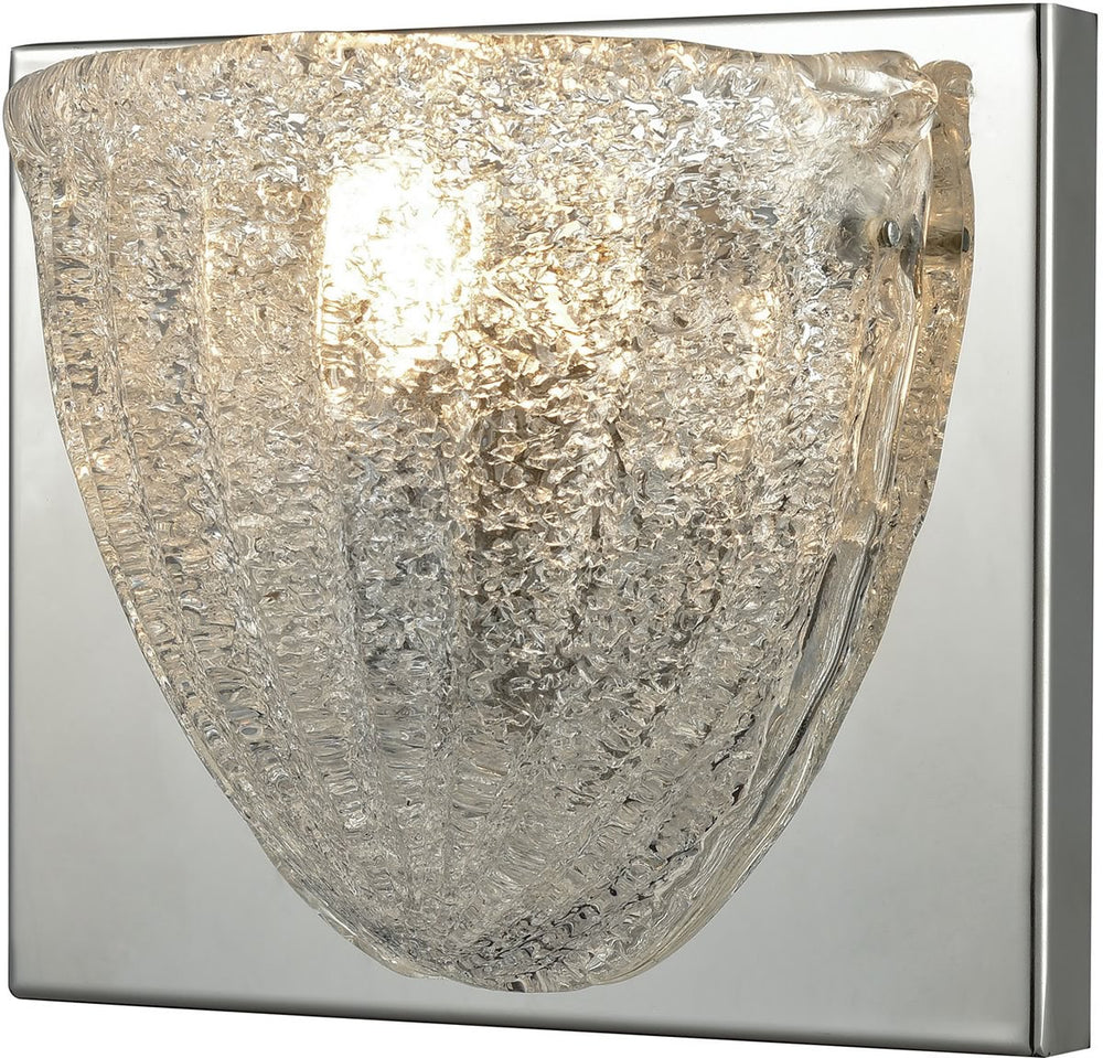 Elk Lighting Verannis 1-Light Vanity Polished Chrome/Hand-Formed Clear Sugar Glass 107251
