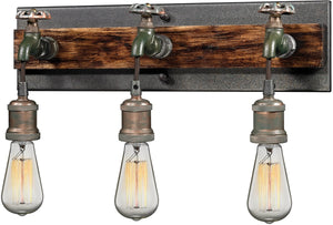 19"W 3-Light Wall Sconce Weathered Bronze