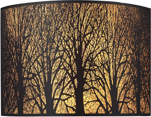 11"W Woodland Sunrise 2-Light Wall Sconce Aged Bronze with Cream Glass