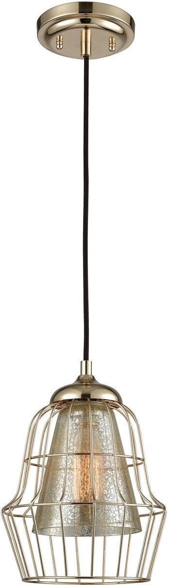Elk Lighting Yardley 1-Light Pendant Polished Gold/Mercury Glass 142661