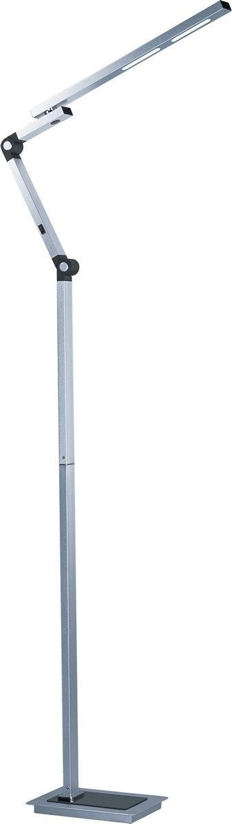 67"H Eco-Task  1-Light LED Arch Floor Lamp Satin Aluminum