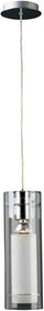 6"W Frost Halogen 1-Light Pendant Polished Chrome