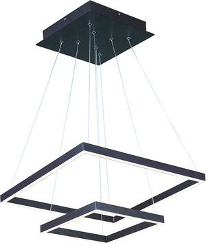 20"W Quad LED 2-Tier Pendant Bronze