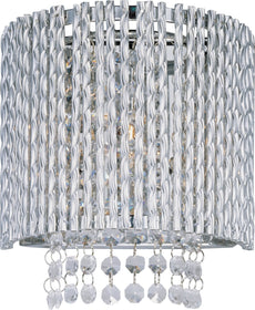 8"W Spiral 1-Light Xenon Wall Sconce Polished Chrome