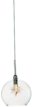 4"W Starburst 1-Light Pendant Satin Nickel