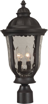 24"H Frances 3-Light Outdoor Post Oiled Bronze