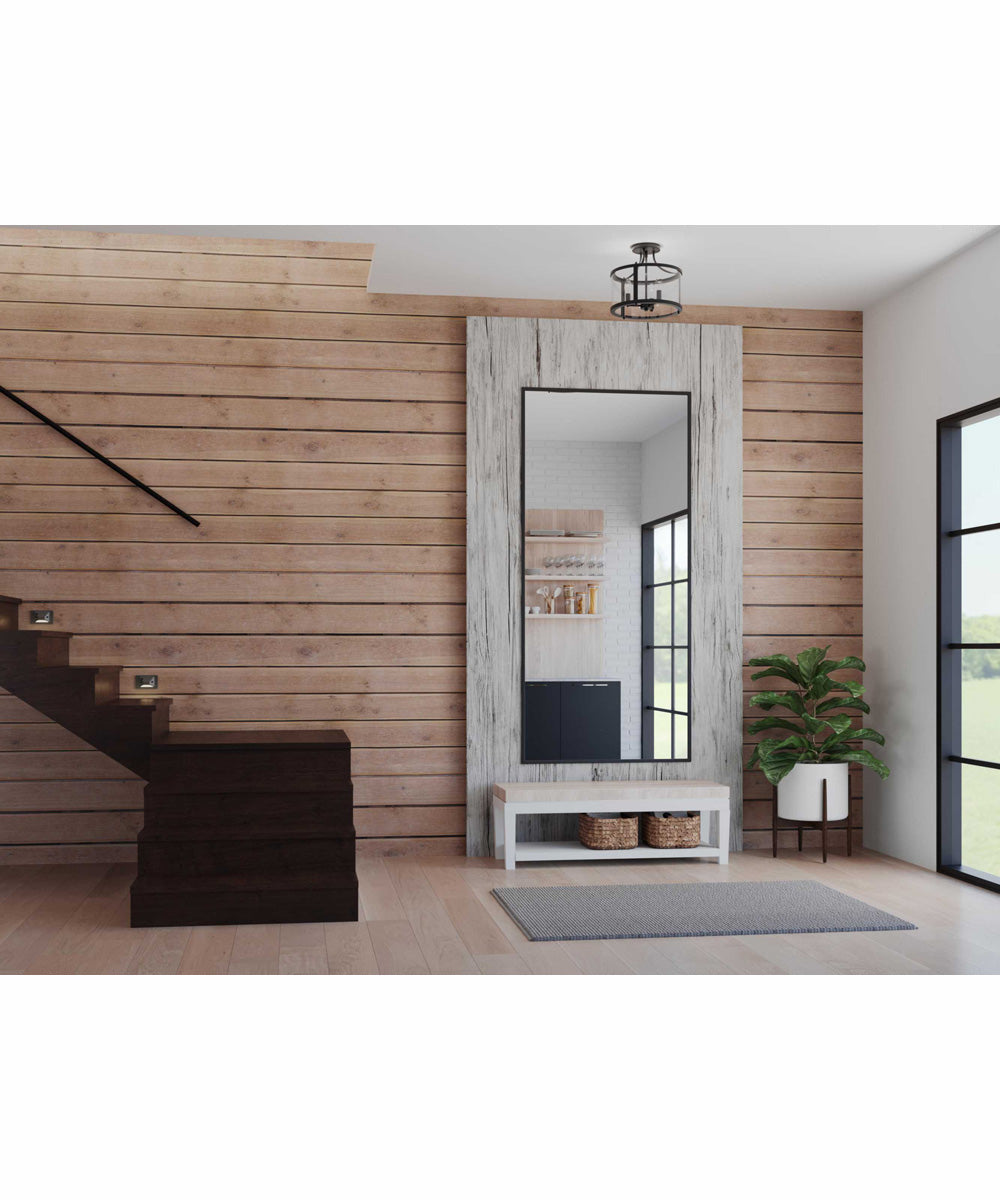 Gilliam 13 in. 3-Light New Traditional Semi-Flush Mount Matte Black