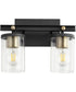 Empire 2-light Bath Vanity Light Textured Black w/ Aged Brass