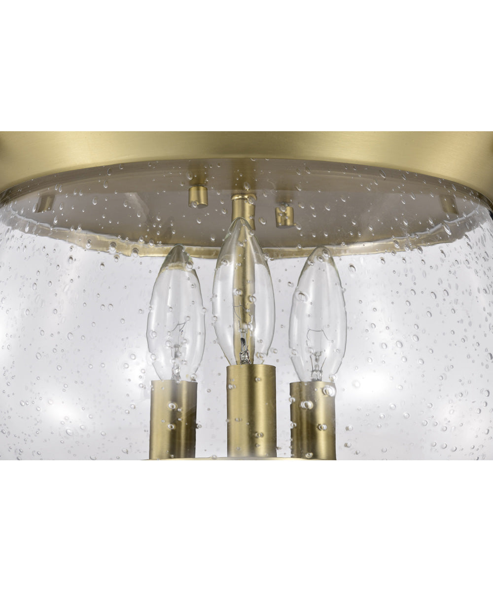 Boliver 3-Light Close-to-Ceiling Vintage Brass
