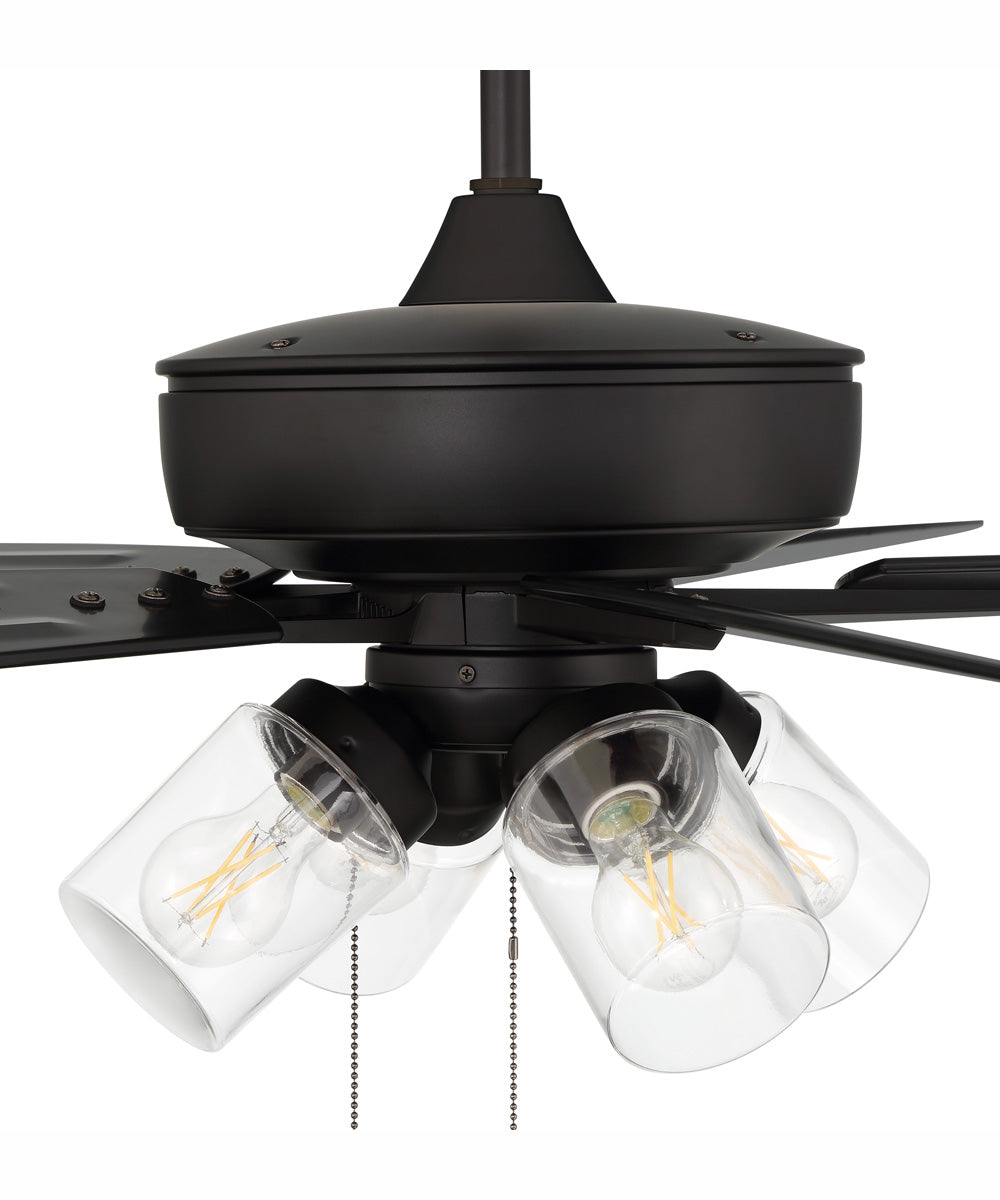 60" Outdoor Super Pro 104 4-Light Indoor/Outdoor Ceiling Fan Flat Black