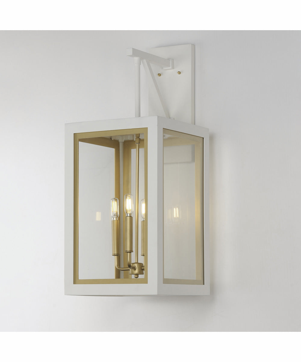 Neoclass 4-Light Outdoor Wall Sconce White/Gold