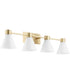 Beldar 4-light Bath Vanity Light Aged Brass w/ Gloss Opal