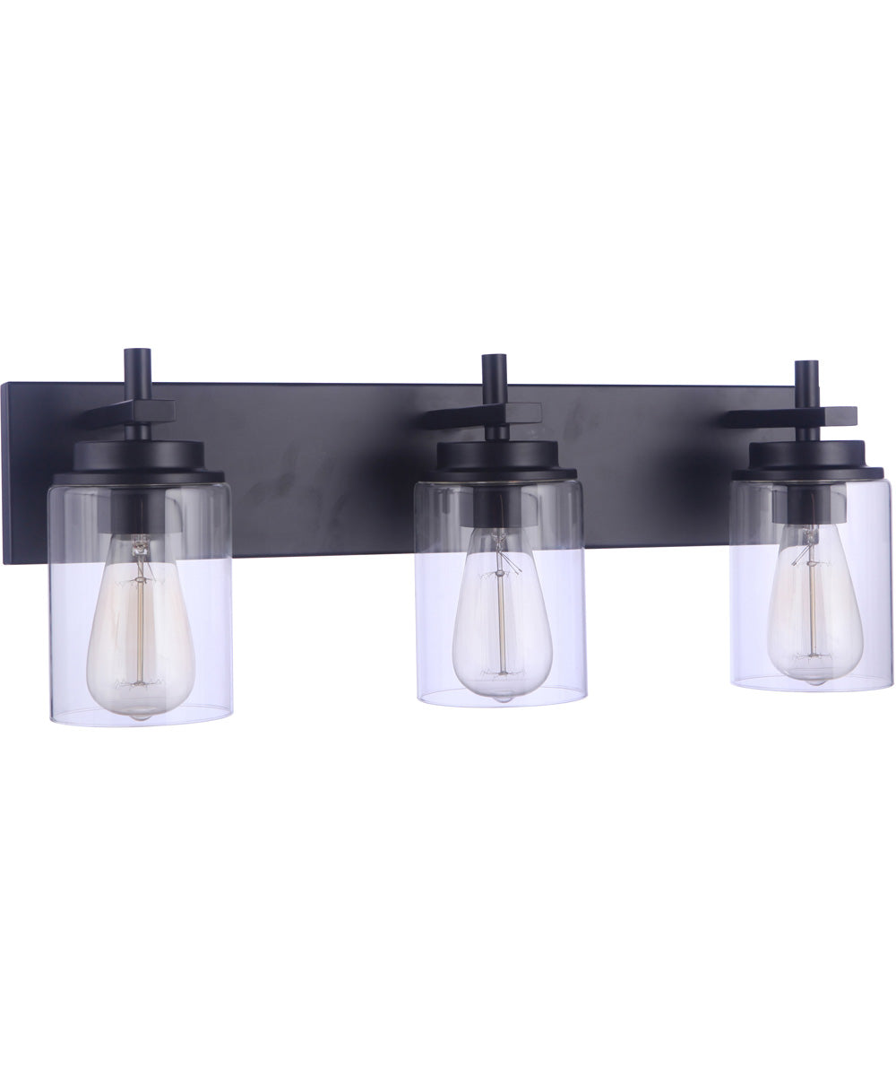 Reeves 3-Light Vanity Flat Black