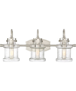 Danbury Large 3-light Bath Light Brushed Nickel