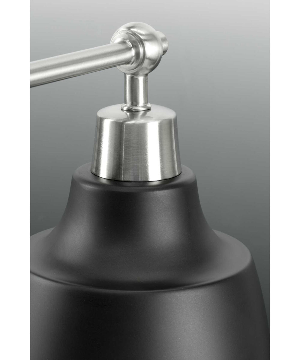 Bramlett 2-Light Graphite Metal Shade Coastal Bath Vanity Light Brushed Nickel