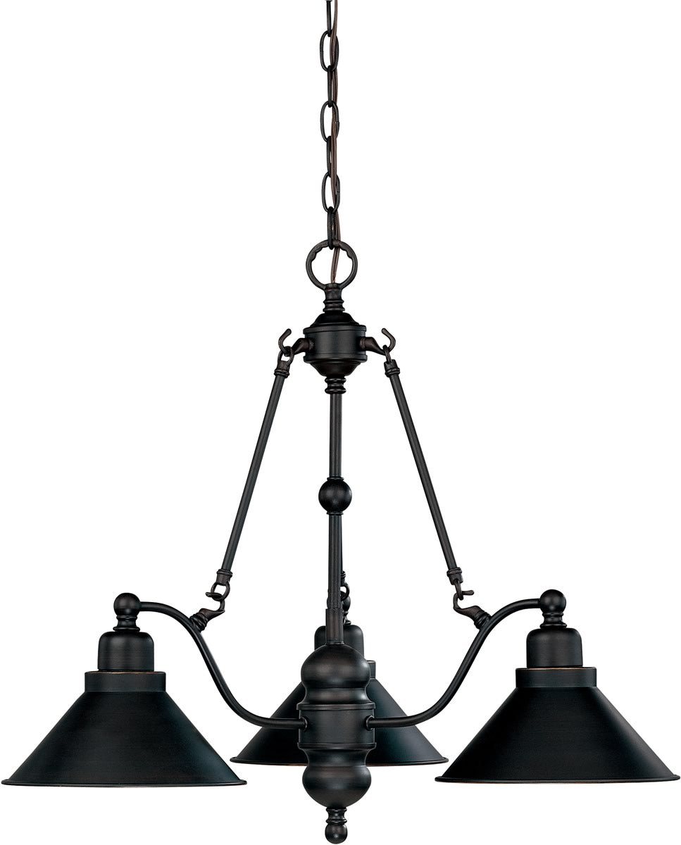 27"W Bridgeview 3-Light Chandelier Mission Dust Bronze