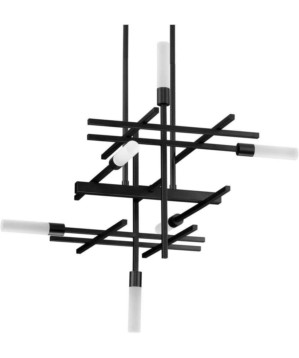 Quadrant LED 6-Light Modern Style Chandelier Light Matte Black