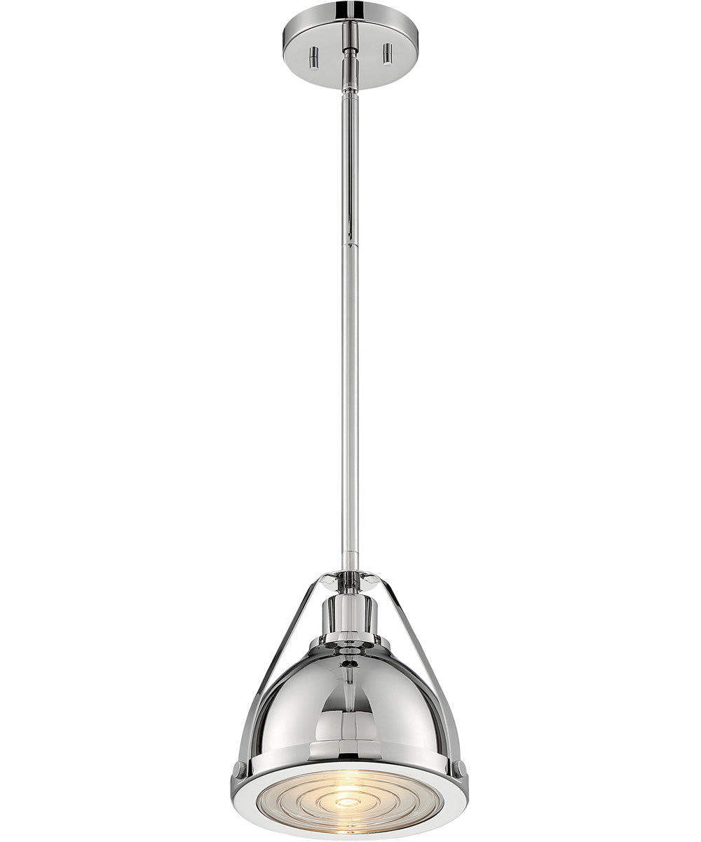 9"W Barbett 1-Light Pendant Polished Nickel