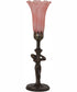 15" High Pink Tiffany Pond Lily Nouveau Lady Accent Lamp