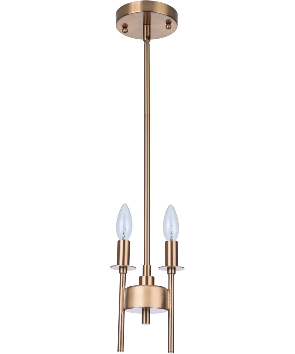 Larrson 2-Light Mini Pendant Satin Brass