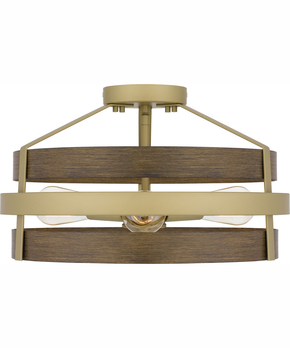Gadsen Medium 3-light Semi Flush Mount Champagne Gold