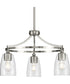 Parkhurst 3-Light New Traditional Clear Glass Chandelier Light Brushed Nickel