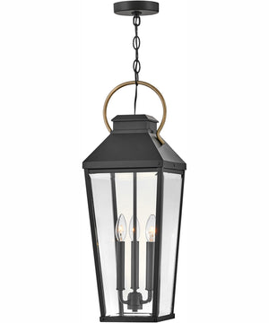 Dawson 3-Light Large Hanging Lantern in Black