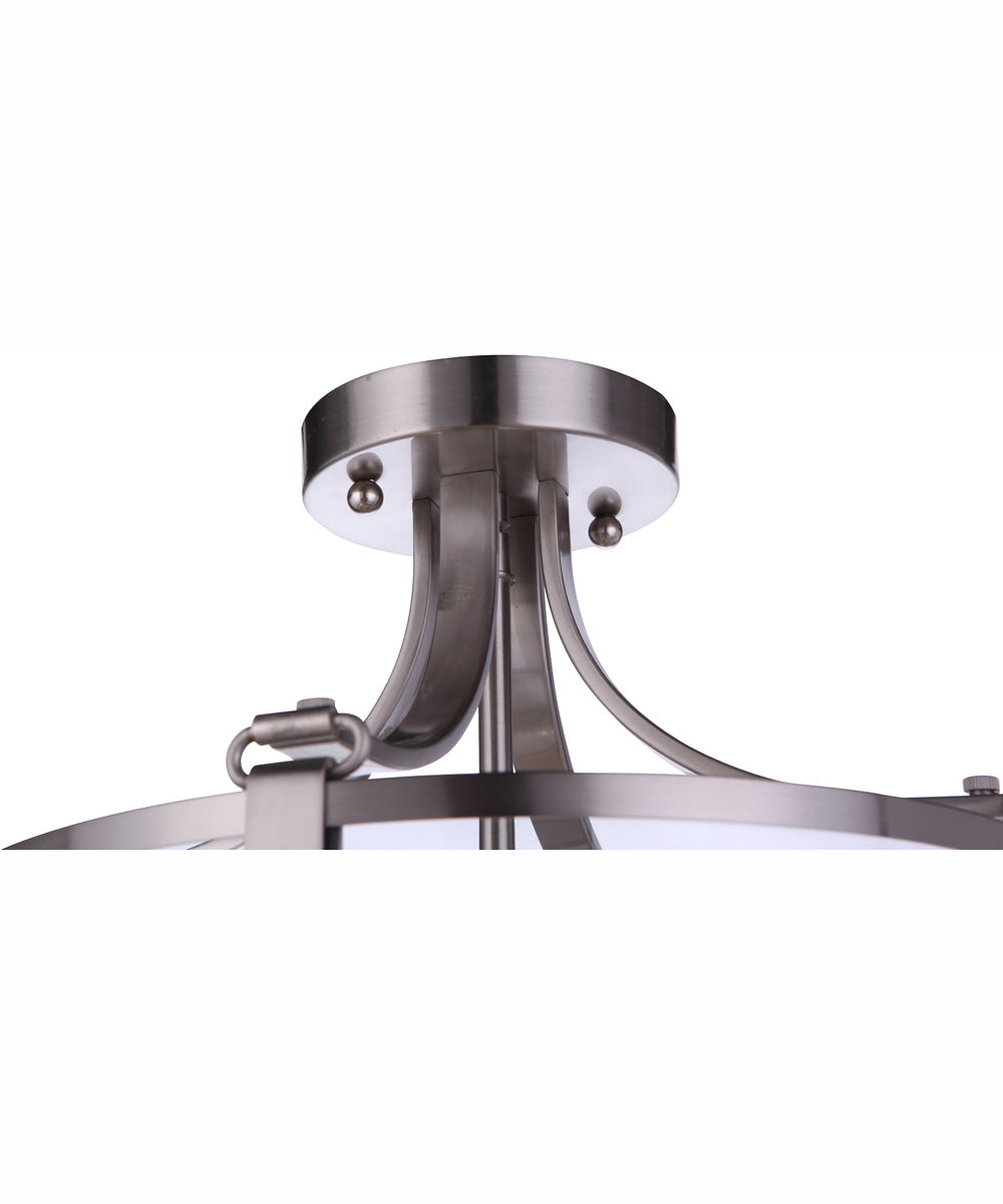 Elliot 3-Light Semi Flush Brushed Polished Nickel