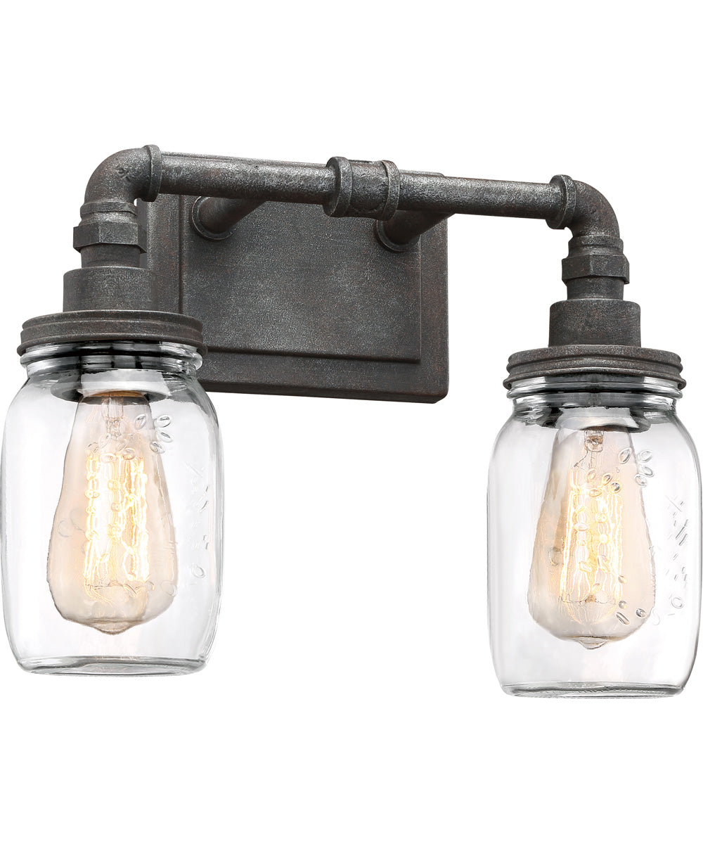 Squire Medium 2-light Bath Light Rustic Black