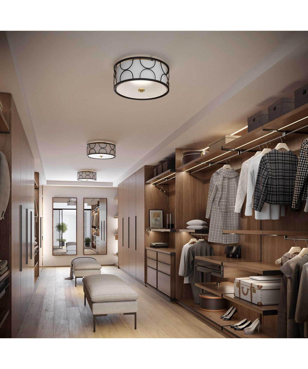 Landree 16" 3-Light Flush Mount Matte Black