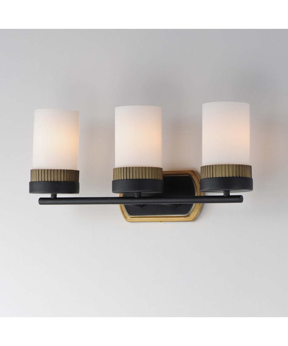 Ruffles 3-Light Bath Vanity Black / Antique Brass