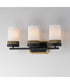 Ruffles 3-Light Bath Vanity Black / Antique Brass