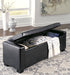 18"H Benches Upholstered Storage Bench Black