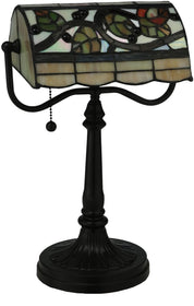15"H Vineyard 1-Light Bankers Lamp Brown