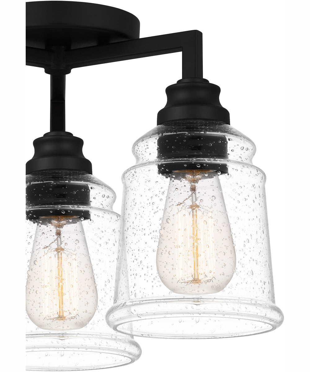 McIntire Medium 3-light Flush Mount Matte Black