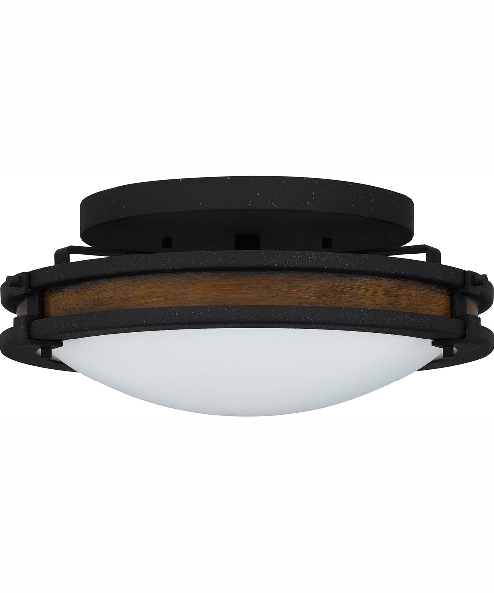 Quoizel Flush Mount Medium 3-light Flush Mount Natural Iron