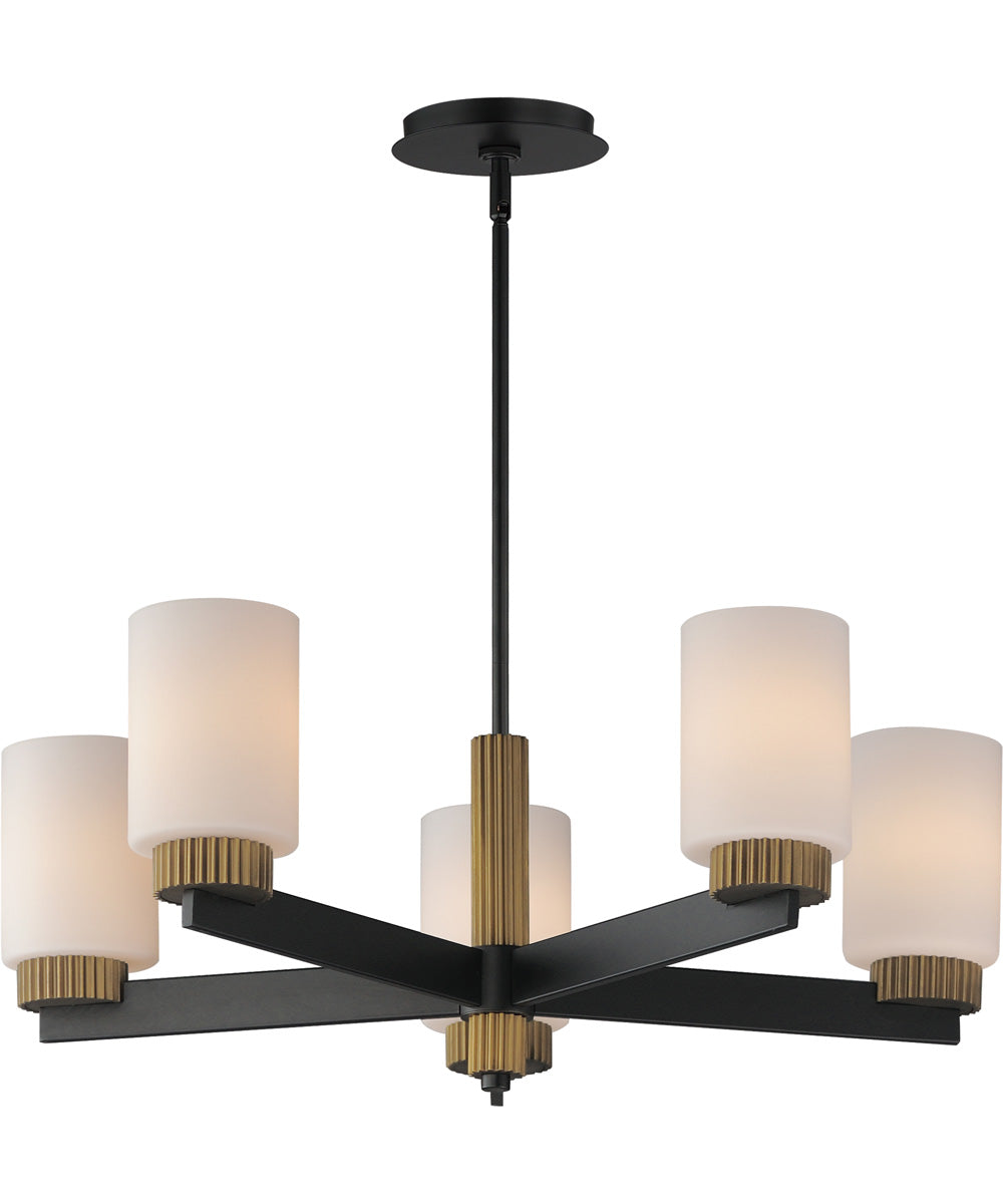 Ruffles 5-Light Chandelier Black / Antique Brass