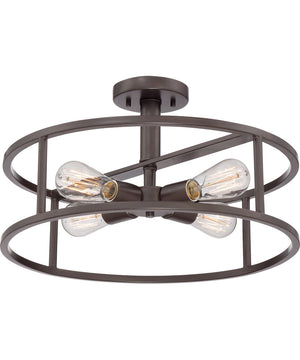 New Harbor Large 4-light Semi Flush Mount Western Bronze