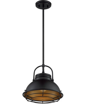 12"W Upton 1-Light Pendant Dark Bronze / Gold