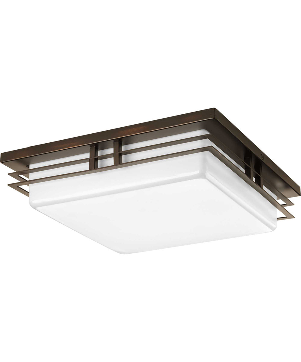 Helm 2-Light 14" LED Flush Mount Antique Bronze