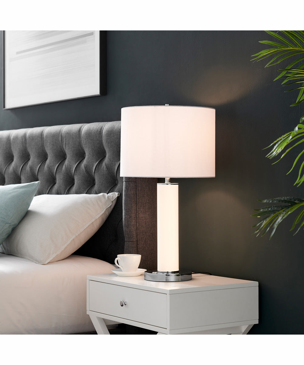 Quilla 1-Light Table Lamp With Led Frost Acrylichrome/ White