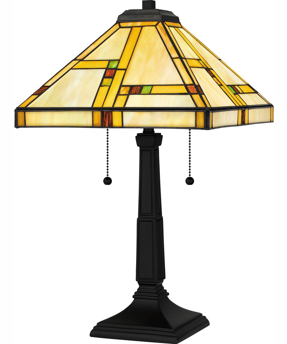 Tiffany Small 2-light Table Lamp Matte Black
