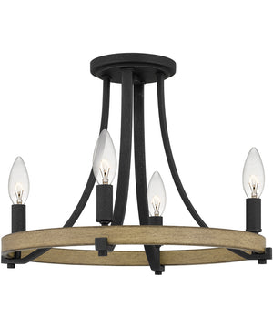 Colombes 4-light Semi Flush Mount Grey Ash