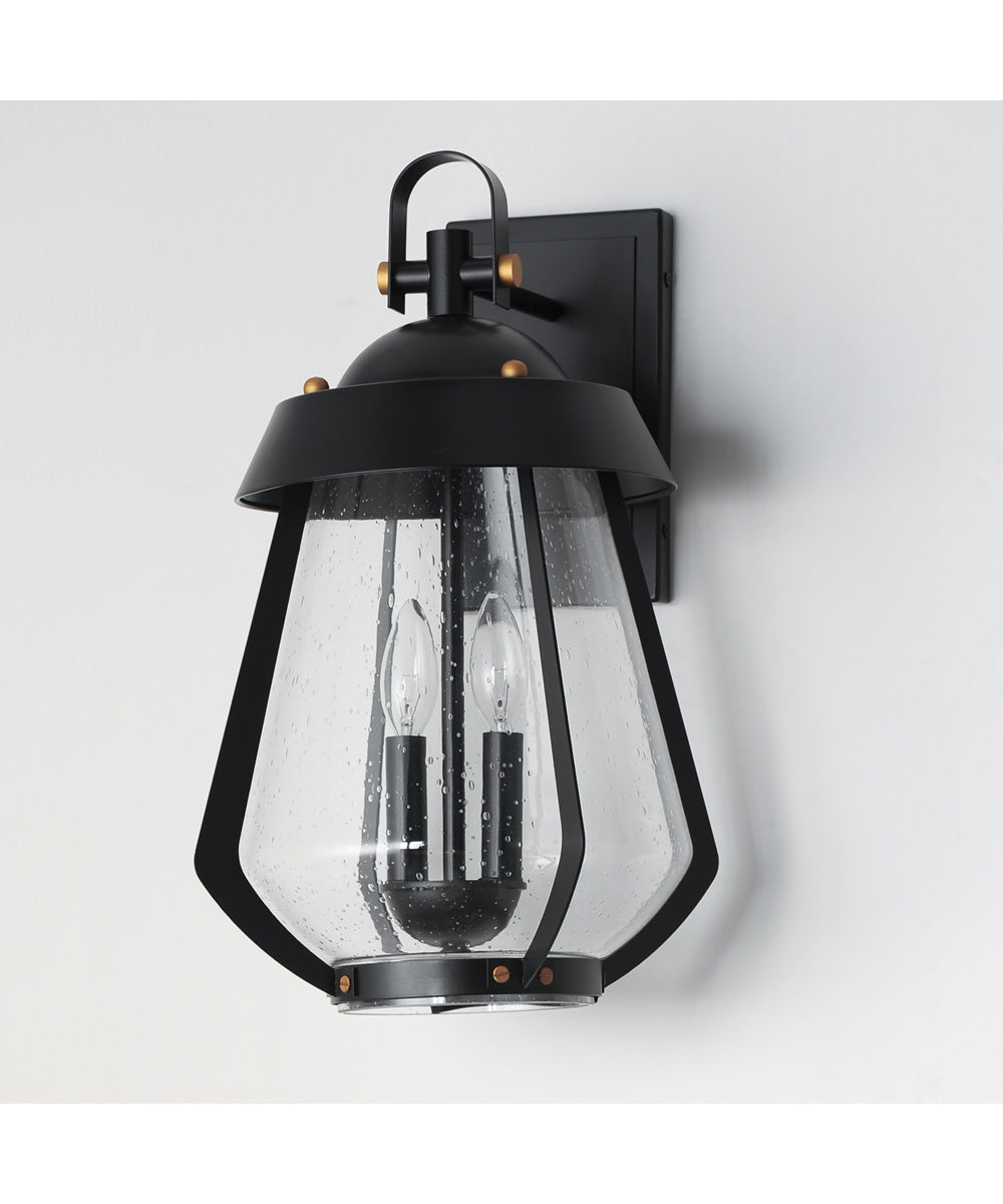 Mariner Large 2-Light Outdoor Sconce Black / Antique Brass